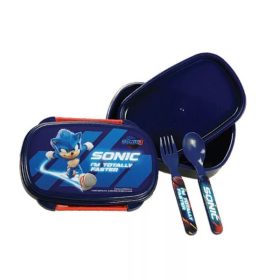 UZSONNÁSDOBOZ + EVŐESZKÖZ SZETT SONIC A SÜNDISZNÓ FASTER