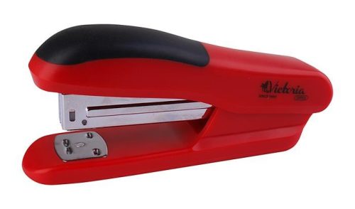 Fűzőgép, 24/6, 20 lap, VICTORIA OFFICE, "Half-Strip", piros IKVT07