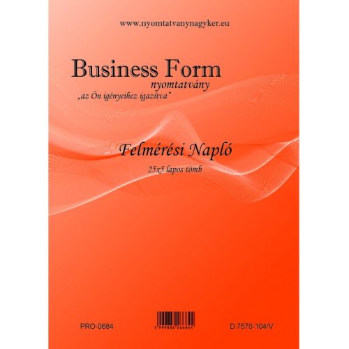 FELMÉRÉSI NAPLÓ A/4 D7570-104V BUSINESS FORM