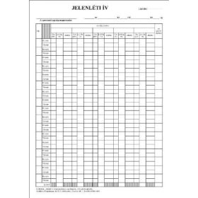 JELENLÉTI ÍV A/4 C.60-3   4 FŐRE