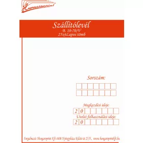 SZÁLLÍTÓLEVÉL A/5 25x4 HUNGAROPRINT, BUSINESS FORM