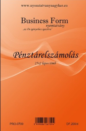 PÉNZTÁRELSZÁMOLÁS DF 200 25X2+2 BUSSINES FROM