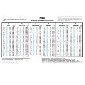 SZÁMFEJTÉSI NAPTÁR (TB) 2026 2 OLDALAS