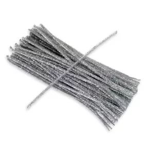 ZSENILIADRÓT 6X300MM  CSILLÁMOS EZÜST 10DB/CSG