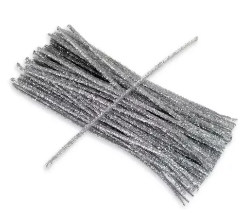 ZSENILIADRÓT 6X300MM  CSILLÁMOS EZÜST 10DB/CSG