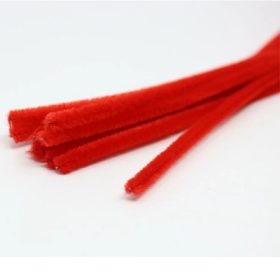 ZSENILIA DRÓT 30,5CM 6MM VÉKONY 10 DB/CSG PIROS