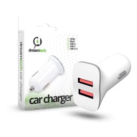 DREAMTECH AUTÓS TÖLTŐ DUAL 2,4A WHITE