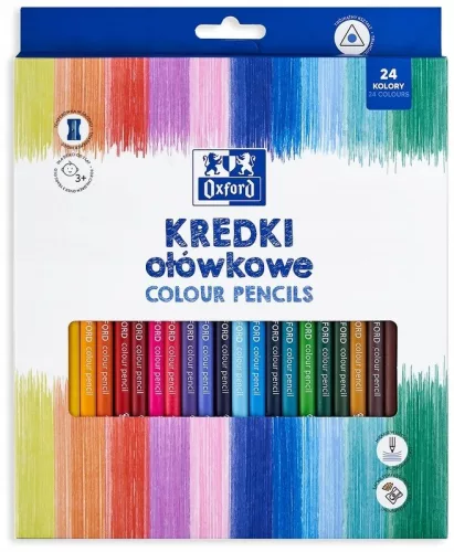 SZÍNESCERUZA OXFORD TRIO 24-ES + HEGYEZŐ
