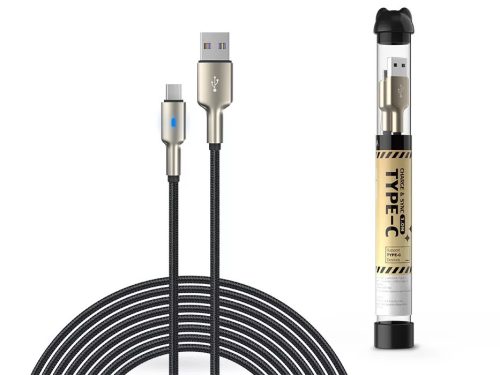 DEVIA USB - USB TYPE-C ADAT- ÉS TÖLTŐKÁBEL 1 M-ES VEZETÉKKEL - 5V/2,1A - FEKETE