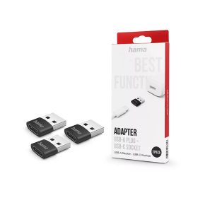   HAMA USB TYPE-C - USB-A ADAPTER - HAMA ADAPTER USB-A PLUG - USB-C SOCKET - 3 DB/