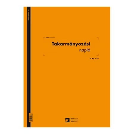 TAKARMÁNYOZÁSI NAPLÓ D.MG. 3-10/V