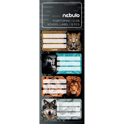FÜZETCÍMKE NEBULO 12DB-OS VADÁLLATOK