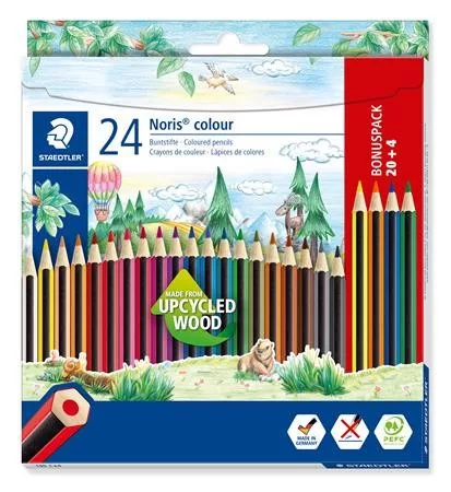 SZÍNES CERUZA STAEDTLER 185C24P 20+4 SZÍN HATSZÖGLETŰ