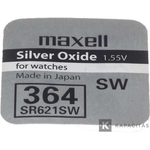 Maxell SR621SW 1,55V ezüst-oxid gombelem 1db