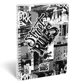 Spirál füzet, dupla spirálos, A4 vonalas Street RULES