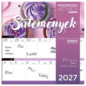 LIZZYCALENDAR HŰTŐMÁGNES NAPTÁR 2 HETI SÜTEMÉNYEK