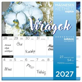 LIZZYCALENDAR HŰTŐMÁGNES NAPTÁR 2 HETI VIRÁGOK