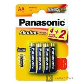 Panasonic LR6APB 4+2 Alkaline Power AA ceruza 1.5V alkáli/tartós elemcsomag 6db/