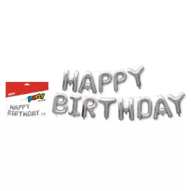 Lufi 40 cm felfújható, fólia, Happy Birthday