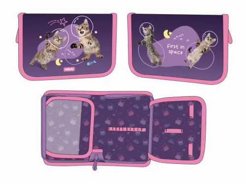 TOLLTARTÓ PRÉMIUM 2 KLAPNIS ASTRO CAT DIZÁJN NEBULO