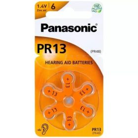   PANASONIC PR-13(48)6LB PR13 CINK-LEVEGŐ HALLÓKÉSZÜLÉK ELEM 6 DB/CSG