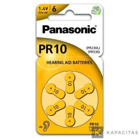   Panasonic PR-230(10)/6LB PR10 cink-levegő hallókészülék elem 6 db/csomag