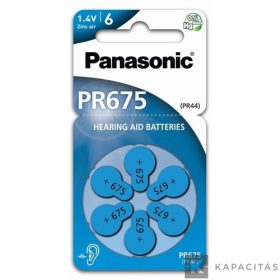   Panasonic PR-675(44)/6LB PR675 cink-levegő hallókészülék elem 6 db/csomag