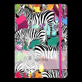   Jegyzetfüzet Spoko Dzsungel II (zebra) A5, 75 g, 96 lapos, vonalas