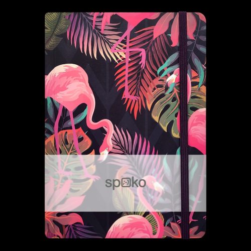 Jegyzetfüzet Spoko Dzsungel IV (flamingo) A5, 75 g, 96 lapos, vonalas