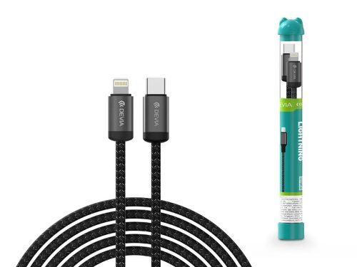 Devia Gracious Series Tube PD 27W Type-C/Lightning adat-és töltőkábel 1m - feket