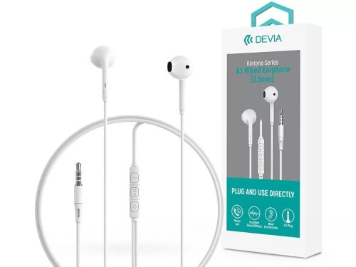 DEVIA KINTONE A3 IN-EAR SZTEREO FÜLLHALGATÓ - 3,5MM JACK-FEHÉR