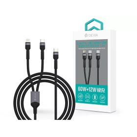 Devia Extreme Speed Series 60W+12W Type-C/Type-C + Lightning adat- és töltőkábel