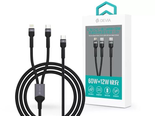 Devia Extreme Speed Series 60W+12W Type-C/Type-C + Lightning adat- és töltőkábel
