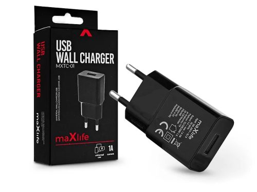 MAXLIFE USB HÁLÓZATI TÖLTŐ ADAPTER - MAXLIFE MXTC-01 USB WALL CHARGER - 5V/1A -