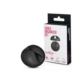   MAXLIFE KÁBELRENDEZŐ SZETT - MAXLIFE CABLE ORGANIZER SET - 3 DB/CSOMAG - FEKETE