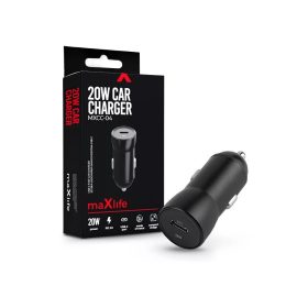   MAXLIFE SZIVARGYÚJTÓS TÖLTŐ ADAPTER TYPE-C BEMENETTEL - 20W - MAXLIFE MXCC-04 PD