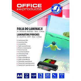 LAMINÁLÓ FÓLIA  A/4 100 MIC OFFICE PRODUCTS 100DB/DOB