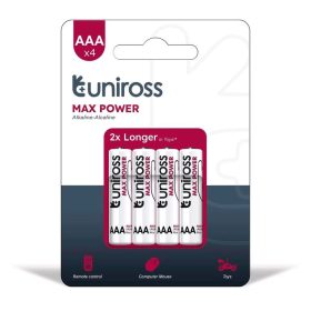   Uniross 1,5V LR03/AAA/mikro tartós alkáli elem MAX POWER 4db/csomag