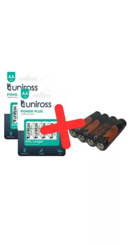 Uniross AAA POWER PLUS 2X4DB ELEM + 4DB UNIROSS AAA FÓLIÁS ELEM